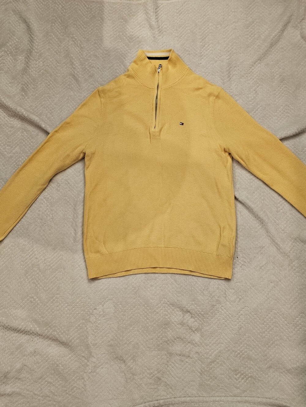 Tommy Hilfiger Men's Yellow Half-Zip Knit Sweater